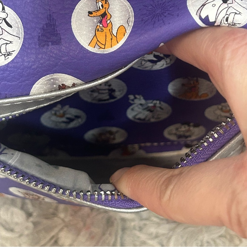 Loungefly Disney 100 Purple Mini Backpack with Character Print - Picture 12 of 16